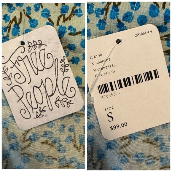 Free People NWT $98 Retro Mini Dress "C'est La Vie" in Cottagecore Floral Size S - Picture 7 of 12